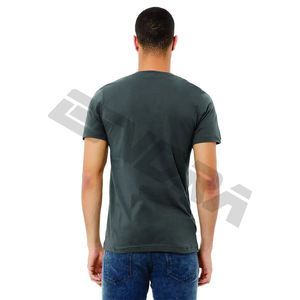 Vente en gros d'usine de t-shirts en coton avec col en V pour hommes t-shirts basiques avec impression de logo personnalisé t-shirts vierges avec col en V pour hommes - Product Image 3