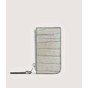 Allsaints Portacarte Minimalista Little Marlborough in Pelle PU Grigia con Stampa Coccodrillo, Leggero, per Carte di Credito e Documenti d'Identità - Product Image 3