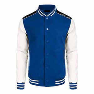 Trending Varsity Jackets Logotipo de impresión personalizado Chaqueta de béisbol de manga larga para hombres Chaqueta de béisbol universitaria en blanco liso para hombres - Product Image 3