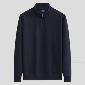 Chaqueta deportiva de invierno unisex al por mayor | Jersey informal de manga raglán con media cremallera | Cuello alto bordado polar - Product Image 3