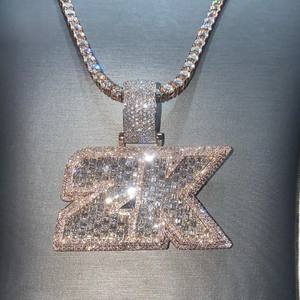 Sarva อัญมณีชุบทองโรสโกลด์เพชรเย็นจี้เสน่ห์เงิน925 VVS Moissanite แบบกำหนดเอง - Product Image 3