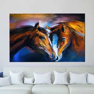 Impression sur toile 3D de cheval abstrait - Cadeau d'art animalier élégant, 1P : Prêt à accrocher - Product Image 1