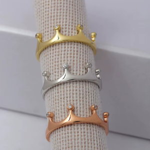 925แข็งเงินสเตอร์ลิง18K ชุบทอง18K แหวนเจ้าหญิงมงกุฎหินธรรมชาติทำด้วยมือเครื่องประดับของขวัญขายส่ง - Product Image 1