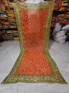 High Quality <b>Indian</b> Phulkari Hand Embroidered Dupatta Shawl Floral Design Handmade Beautiful Color <b>Scarf</b> for Women and Ladies - Product Image 4