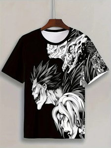 Maglietta da uomo Casual con stampa gotica in stile gotico e traspirante ampia girocollo per tutto 2024 prezzo di vendita, colore nero, con <span class=keywords><strong>Note</strong></span> di morte - Product Image 4