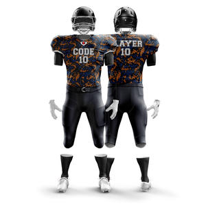 Conjunto de camiseta de fútbol americano hecho a medida Unisex transpirable de secado rápido de talla grande uniformes de manga corta con nombre Número bajo - Product Image 1