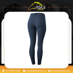 Pantalones de mujer personalizados, medias, bolsillo con cremallera en el muslo, ropa ecuestre al por mayor, calcetín con estampado de silicona, pantalones de montar a caballo - Product Image 6