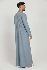 Jubah ผ้าฝ้ายโมรอคโคสำหรับผู้ชายมุสลิมแขนยาวยาว - Product Image 6