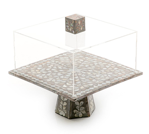 Couvercle en acrylique sans danger pour les aliments, plateau décoratif carré en résine nacre Offre Spéciale petit café personnalisé bon marché pour la maison vaisselle caractéristique - Product Image 5