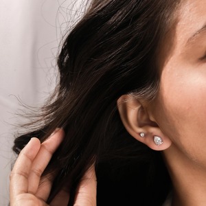 Boucles d'oreilles solitaires en diamant taille poire 1,00 carat EF VS1, diamant de laboratoire en or 14 carats, pour cadeau de mariage ou d'anniversaire, produit tendance - Product Image 4