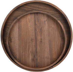 Plateau festonné en bois vieilli - Product Image 4