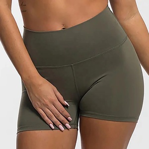 Shorts Deportivos de Cintura Alta con Efecto Scrunchy, de Poliéster y Spandex, de Secado Rápido, para Entrenamiento, para Damas - Product Image 2