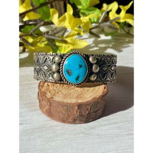 Vintage Kevin Ramone Kingman Turquoise <b>Sterling</b> <b>Silver</b> <b>Cuff</b> <b>Bracelet</b> - Product Image 1