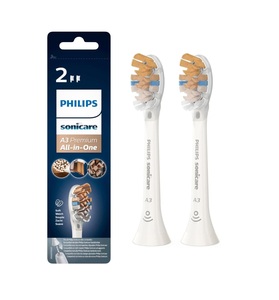 Cabezales de Cepillo de Dientes Sónicos Philips Sonicare Original A3 Premium Todo en Uno Estándar - Paquete de 2 en Blanco (Modelo HX9092/10) - Product Image 1