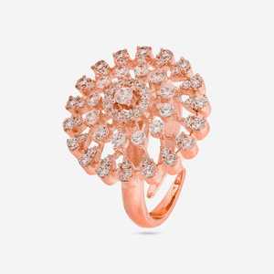 Bague ouverte en zircon 177310, tendance, en alliage de cuivre, taille unique, luxe, classique, religieuse, pour fête, avec incrustation et technologie à griffes - Product Image 1