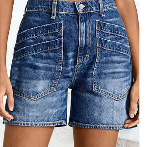 Short en jean pour femme avec bouton droit personnalisé et poche, été, haute qualité, OEM, séchage rapide, vente en gros - Product Image 1
