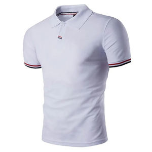 Chemises de golf de haute qualité 2026 pour hommes, blanches, respirantes, en coton, avec broderie personnalisée, manches courtes - Product Image 1