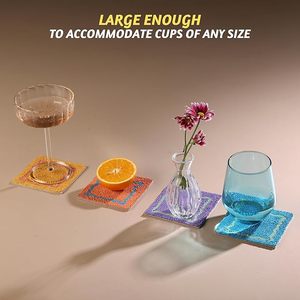 Best Theme Design Glass Beads <b>Table</b> <b>Coaster</b> Best for Parties and Other Functions Tableware Decorative Beast Design <b>Coaster</b> - Product Image 2