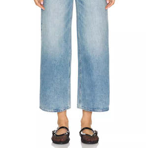 Venta al por mayor de vaqueros anchos y recortados de cintura alta al por mayor de vaqueros sexis ajustados de talla grande para mujer - Product Image 4