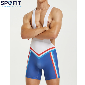 Combinaison de lutte sublimée personnalisable pour hommes avec bretelles réglables et fermeture à enfiler, logo d'équipe personnalisé - Product Image 2