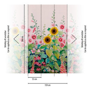 Fabriqué en Allemagne Photo Papier Peint Mural Fleur Prairie Rose Vert Non Tissé Vinyle Mural Fleurs pour Hôtel-1,59x2,80 m - Product Image 4