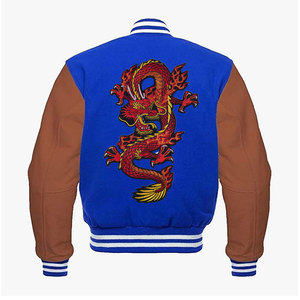 Vente en gros de veste universitaire baseball décontractée à la mode veste personnalisée veste universitaire en coton polyester pour hommes - Product Image 5