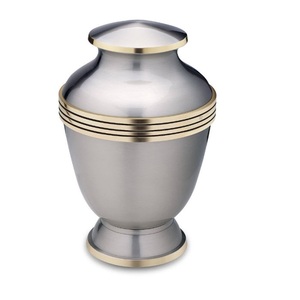 Urnas de cremación de Metal para adultos, suministros funerarios de diseño liso de plata brillante de alta calidad, urnas personalizadas para cenizas - Product Image 5