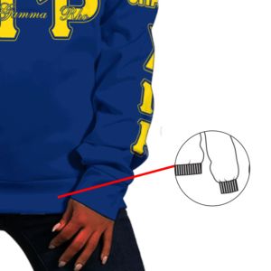 Sweat-shirt personnalisé pour femme, style hiver, broderie de sororité, logo grec, épaule unique, écologique, lavable - Product Image 6