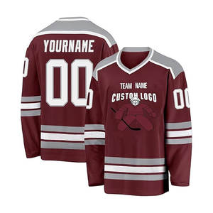 ชุดเสื้อกีฬาฮอกกี้น้ำแข็งสำหรับเยาวชนของผู้ชายชุดออกแบบได้ตามต้องการพิมพ์ชื่อและหมายเลขรวมทั้งโลโก้ OEM - Product Image 2