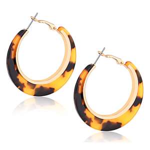 ต่างหูเรซิ่นคุณภาพสูงเครื่องประดับดีไซน์ทันสมัยต่างหูทองเหลืองและเรซินสำหรับคุณภาพดีที่สุดและราคาขายส่ง - Product Image 1