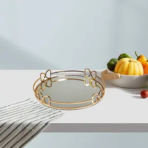 Plateau en métal de luxe fait à la main pour un style d'intérieur haut de gamme, service de fête, texture, cérémonies de mariage, décoratif, fabriqué par Zahid Exports - Product Image 1