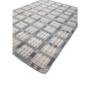 พรมขนสัตว์ลายตารางหมากรุกสีเทาและสีดำ ลายเรขาคณิตและนามธรรม พรมปูพื้นทรงสี่เหลี่ยมผืนผ้าสำหรับบ้าน รุ่น Adwl-13260 - Product Image 2