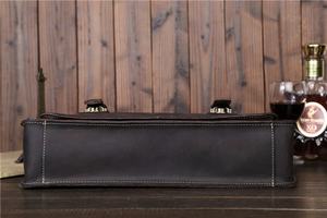 Leather Office <b>Bag</b> Briefcases for <b>Men</b> <b>Messenger</b> Unisex Document Durable Genuine Leather Laptop <b>Bag</b> With Customized LPG-0075 - Product Image 4