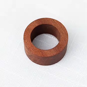 Classic Rustic round <b>Wood</b> <b>Slice</b> Napkin Holders for Coffee and Tea Wooden Napkin Rings Set by decor impex - Product Image 2