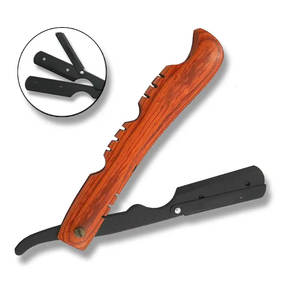 Rasoir droit professionnel en acier tranchant lame droite hommes faits à la main rasoir double lames - Product Image 3