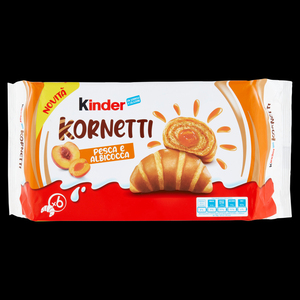 Kinder Kornetti Cioccolato 6 Croissants 252g Pâtisserie à motif rayé avec centre chocolaté crémeux, adapté aux végétariens - Product Image 6