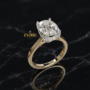 <b>Cushion</b> Cut Solitaire Engagement <b>Ring</b> in 10K Gold Minimalist Diamond <b>Wedding</b> <b>Ring</b> for Women - Product Image 1