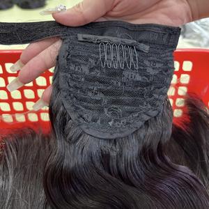 Cheveux Vietnam Usine Meilleure Vente 100% Remy Vierge Chinois Cheveux Raides Queues de Poney Extensions Machine Double Trame Haute Qualité - Product Image 3