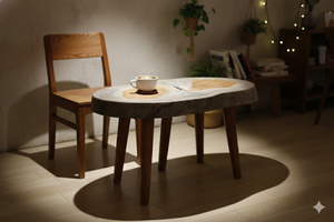 Mesa de Centro Moderna de Madera Maciza con Borde Natural Ecológica SOLOBEAT, Diseño Artístico Hecho a Mano, Muebles para Sala de Estar - Product Image 5