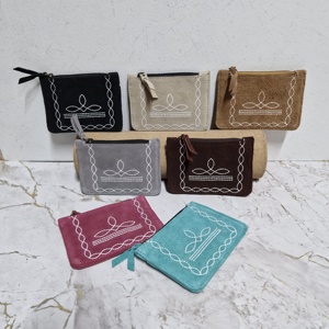 กระเป๋าสตางค์หนังแท้หรูหราแบบตะวันตกมีซิปกระเป๋าสตางค์ดีไซเนอร์พกพาได้มีพู่แบบมินิมอลลิสต์ - Product Image 4