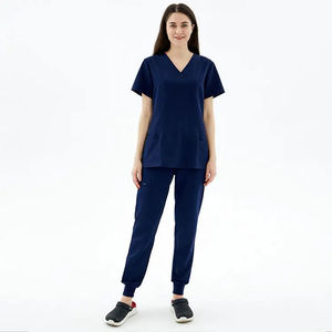 Alta calidad de moda sólido Unisex fácil cuidado uniformes Scrub traje enfermera Hospital Scrubs uniformes conjuntos - Product Image 6