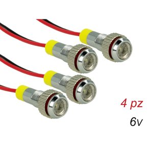 โคมไฟสกรู LED ขนาดเล็ก4ชิ้นพร้อมที่ล้างลวดไฟเตือน6V สีขาว6000K สำหรับรถมอเตอร์ไซค์โบราณ-รถยนต์และมอเตอร์ไซค์/ - Product Image 1