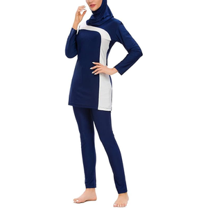 Traje de baño árabe de moda para mujer islámico de manga larga modesto musulmán cubierta completa Rash Guard 4 piezas conjunto de talla grande - Product Image 3