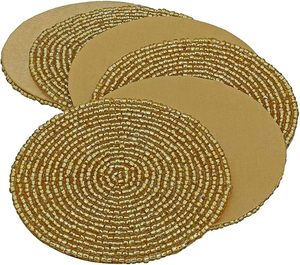 Best Theme Design Glass Beads <b>Table</b> <b>Coaster</b> Best for Parties and Other Functions Tableware Decorative Beast Design <b>Coaster</b> - Product Image 2