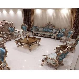 Ensemble de canapés 8 places en teck victorien poli, style antique, pour grand manoir, mobilier de maison royale, salon, Texas - Product Image 1