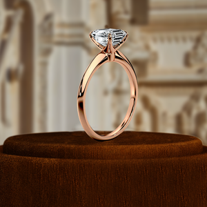 Solide 14K Jaune/Blanc/Or Rose 1Ct Asscher Cut Solitaire Bague de Fiançailles Classique 4 Prong Bijoux de Mariage IGI pour les Fêtes - Product Image 6