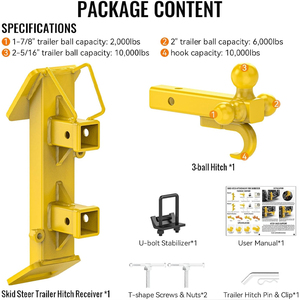 Tham vọng nhiệm vụ nặng nề <span class=keywords><strong>Skid</strong></span> chỉ đạo Hitch tập tin đính kèm tương thích với máy kéo tối đa 20000 lbs <span class=keywords><strong>Skid</strong></span> chỉ đạo file đính kèm - Product Image 3