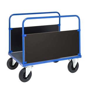 Chariot de manutention industriel fermé avec options à quatre ou trois roues, chariot à main personnalisable pour le stockage en entrepôt - Product Image 1