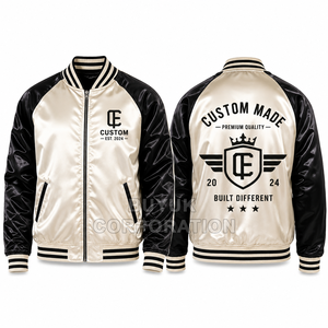 Men's <b>Maroon</b> Canvas Breathable Windproof Varsity Jacket Orange Trim Regular Fit High Street Single Breasted Winter Wear - Product Image 4
