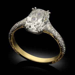 Igi แหวนเพชร CVD โซลิแทร์สีทอง14K ได้รับการรับรองจากแผนกโซลิแทร์สดใสแหวนหมั้นที่ปลูกในห้องปฏิบัติการรัศมีวงแหวนแบบคลาสสิกสำหรับงานแต่งงานของผู้ชายผู้หญิง - Product Image 3